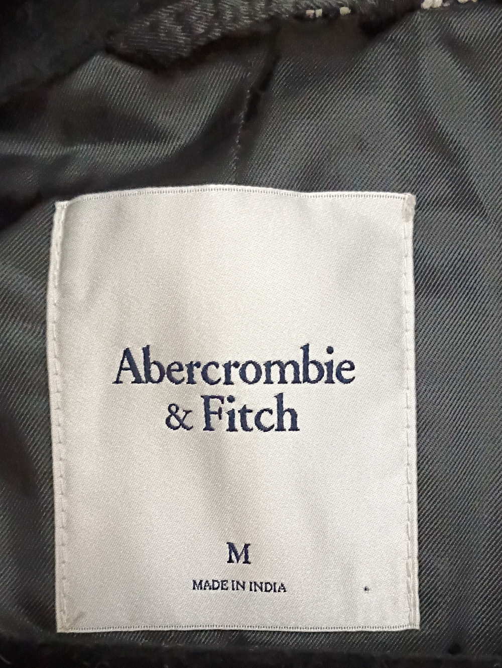 Abercrombie & Fitch Black and White Herringbone Double-Breasted Trench Coat - Picture 2 of 8